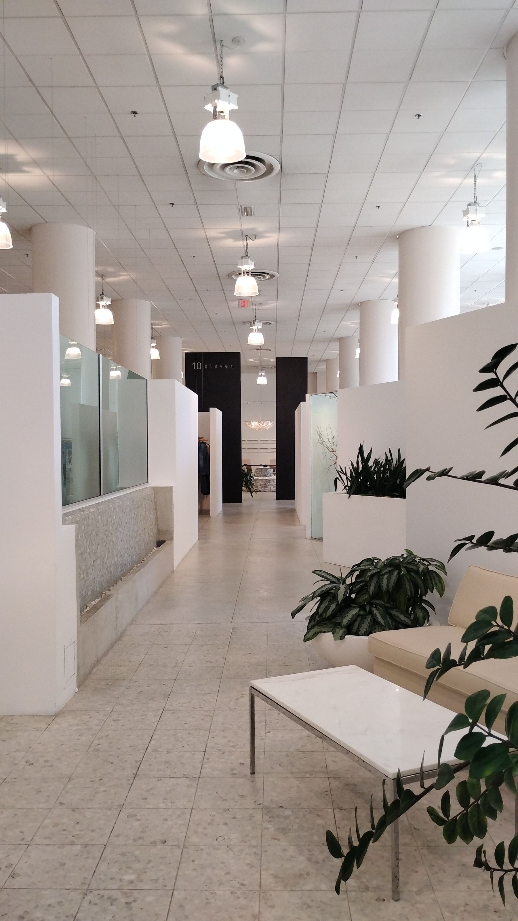 Los Angeles commercial office with indoor plants along the seating area